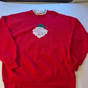 Valorie Sockwell Christmas Sweatshirt Red with Better Not Pout on Front Large